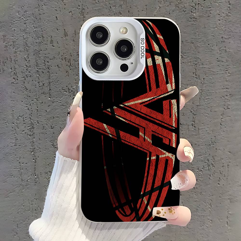 E-Eddie Van H-Halen Phone Case For iPhone 17,16,15,14,13,12,11,Pro,XS,Max,Plus,Mini,SE White Candy Matte Shockproof Cover
