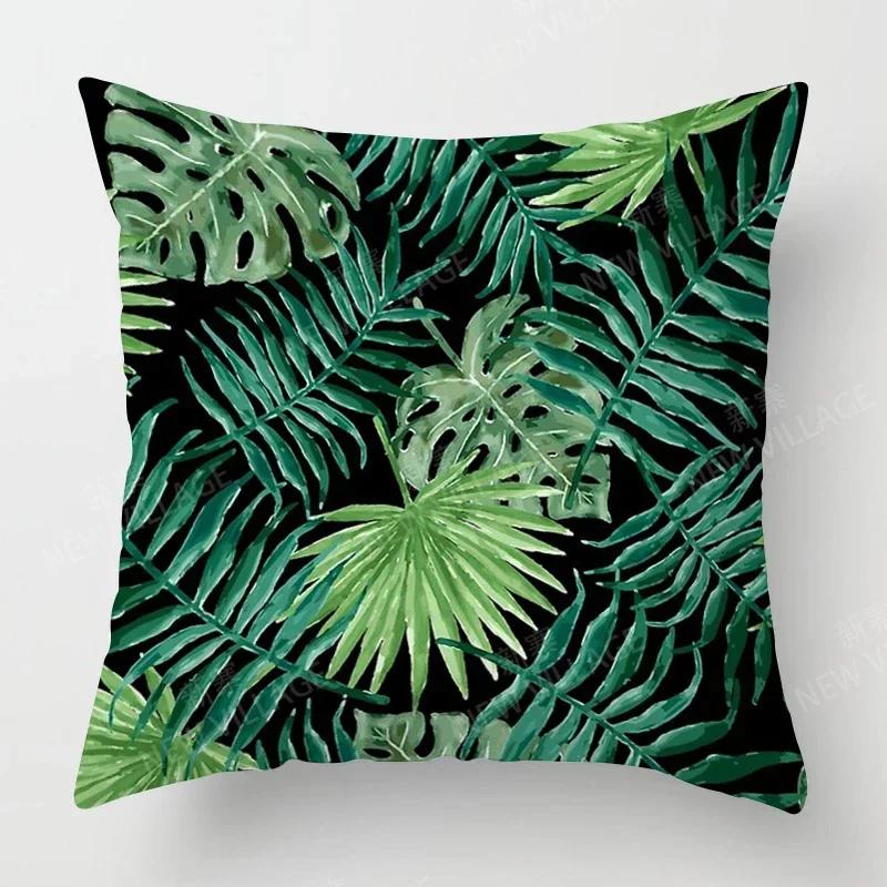 Vikama Nordic-Style Home Decor Cushion Cover Sofa Cushion Cover Modern Style Leaf Plant Cushion Cover Car Seat Cushion Cover