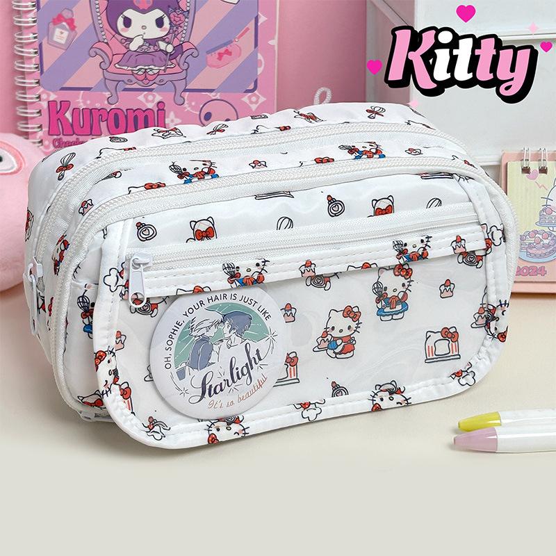 

Большая вместимость Capybara Kt Cat Pochacco Pen Bag Многофункциональная сумка для хранения Пенал Прозрачный органайзер для канцелярских принадлежностей на молнии