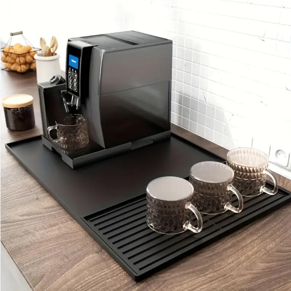 Silicone coffee MATS with raised edges, suitable for countertops, bar accessories, coffee machine MATS, espresso machines, and b