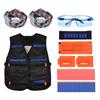 Kinder Schaumstoff-Dartpfeil-Magazin-Weste mit Brille Armband Kapuzen Lustiges Outdoor-Spielzeug-Set