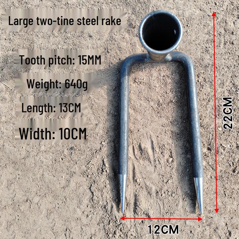 Multi-Tooth Steel Rake for Clamming, Soil Cultivation, Sweet Potato & Peanut Digging, Weeding, and Household Use