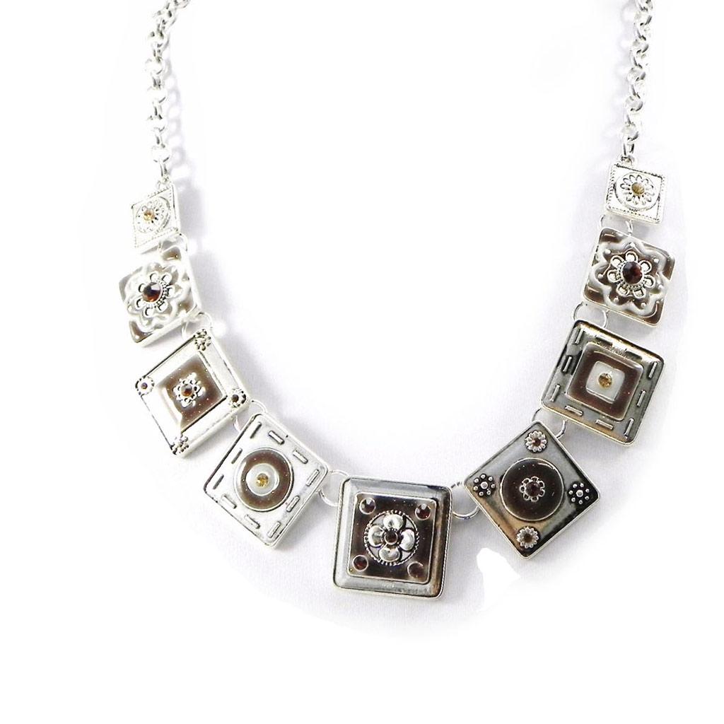 Les Trésors De Lily [H9855] - Collier Créateur 'Esmeralda' marron argenté