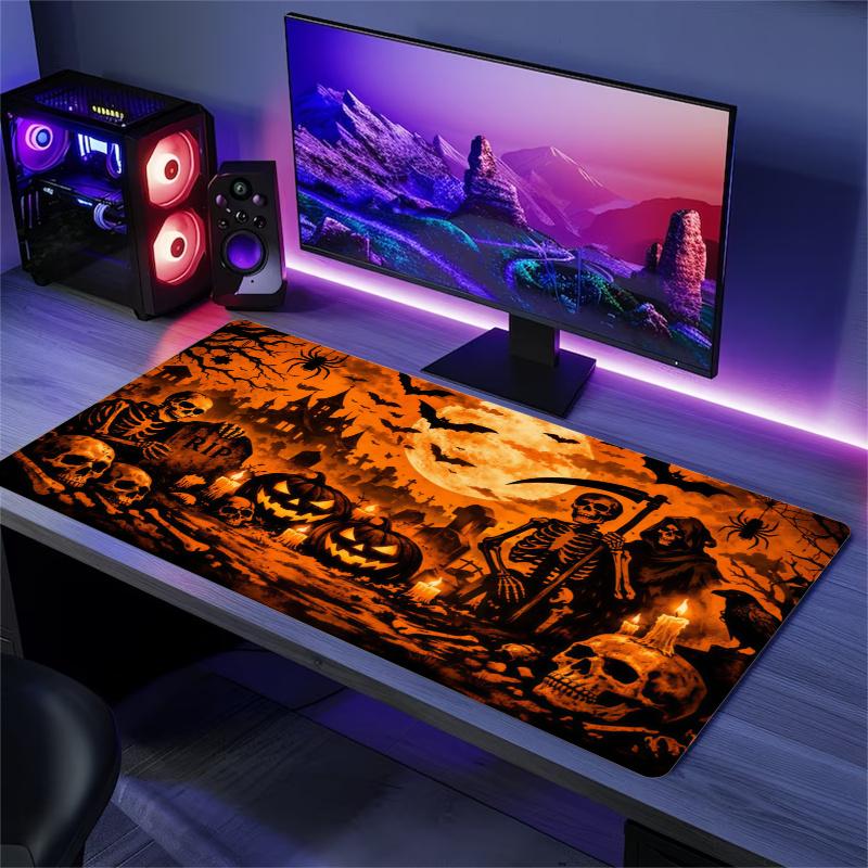 Pumpkin Happy Halloween Color Mouse Pad Large Gaming Table Cushion Non-slip Laptop Tablet Big Mousepad XXL Mat Mini PC Playmat With Lock edge