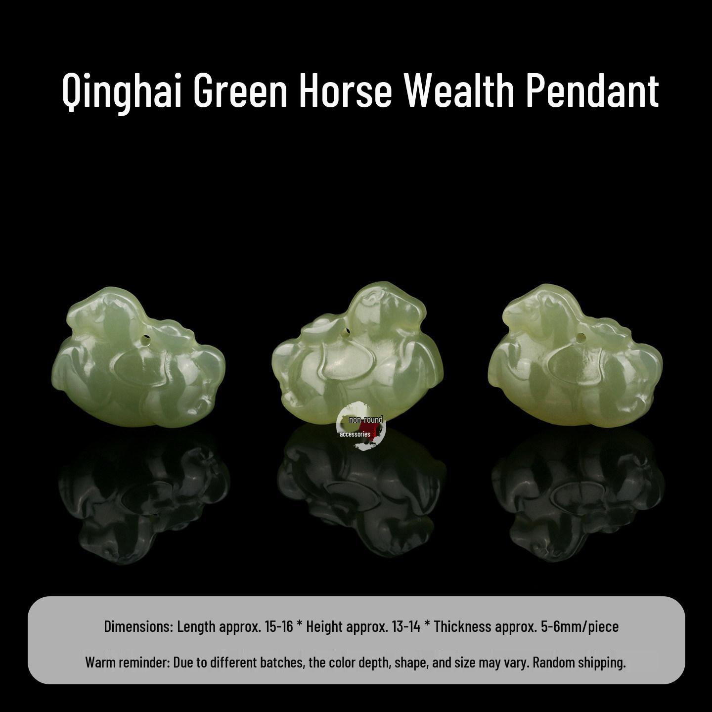 Qinghai Blue Hetian Jade Horse Wealth Pendant Bracelet Accessories