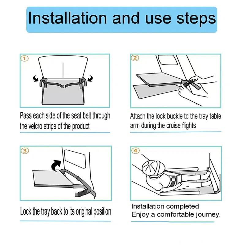 Portable Children's Airplane Travel Bed Airplane Footrest Baby Airplane Car Seat Rest Hammock Extender Long