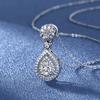 New Fashion 925 Sterling Silver Jewelry Round Zircon Pendants Necklaces Women Fine Semi Rhinestone Circle Clavicle Chain Choker