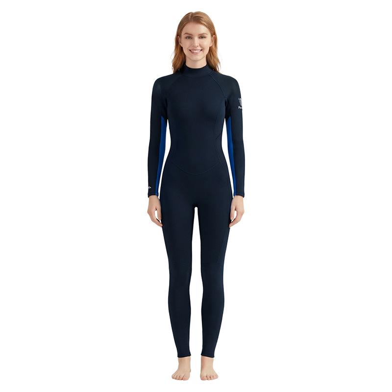 Traje de neopreno completo para mujer de 3 mm - Manga larga, Protección contra el frío para natación de invierno, Snorkel, Surf, Calidez y Seguridad contra Medusas