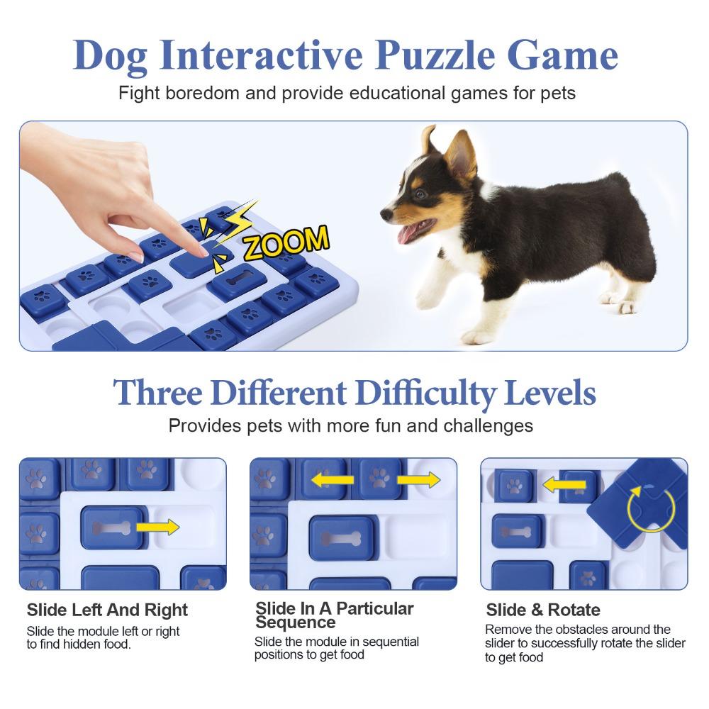 Sound-producing Dog Puzzle Toys with Non-slip Mat Dog Food Dispenser Dog Toys Slow Feeder  Training