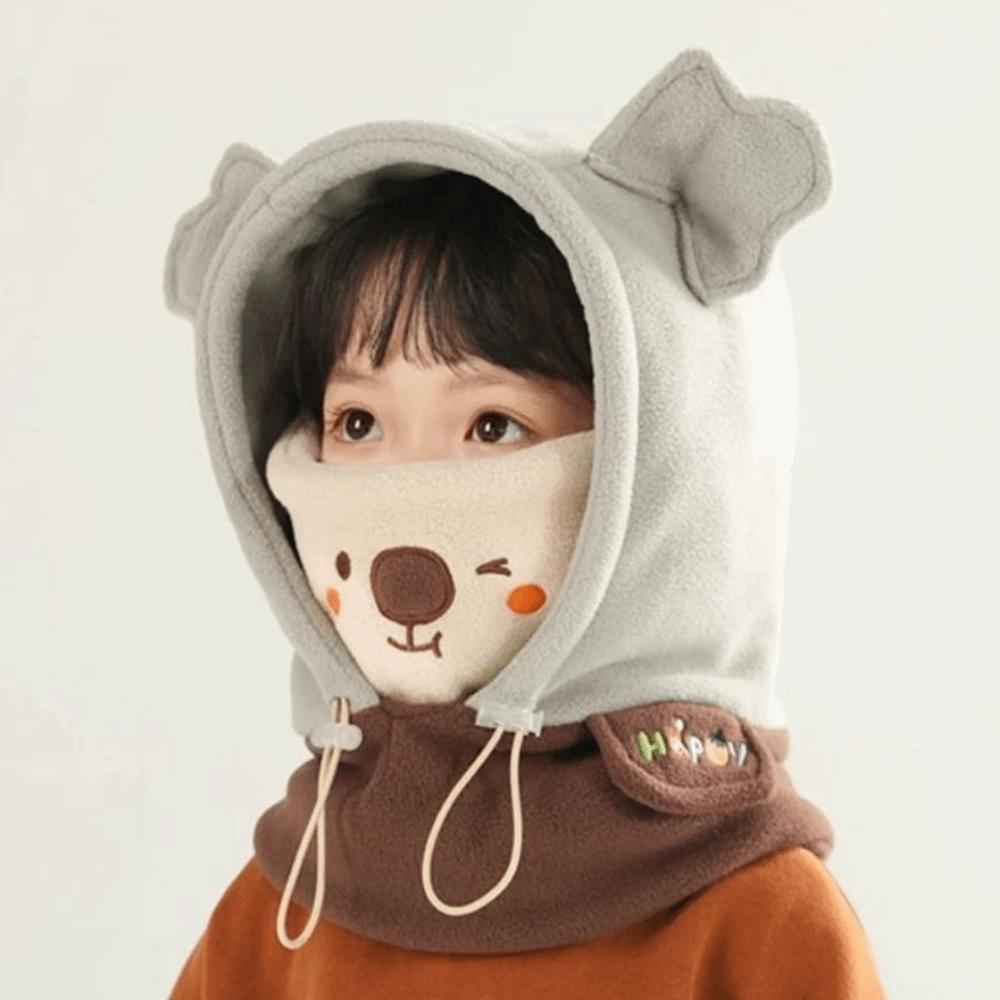 3 In 1 Cute Winter Hats Mask&Scarf One-piece Hats Face Cover Cartoon Animal Beanie Hats  Outdoor