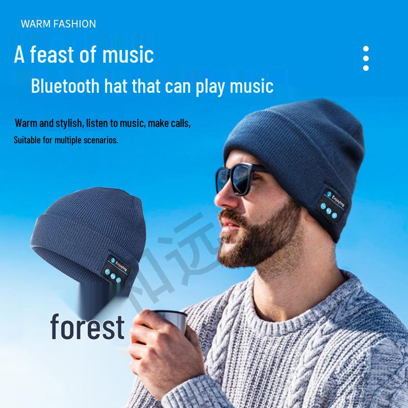 Bluetooth Music Knit Hat - Wireless Stereo Cap for Night Running & Cycling, Autumn/Winter Warmth