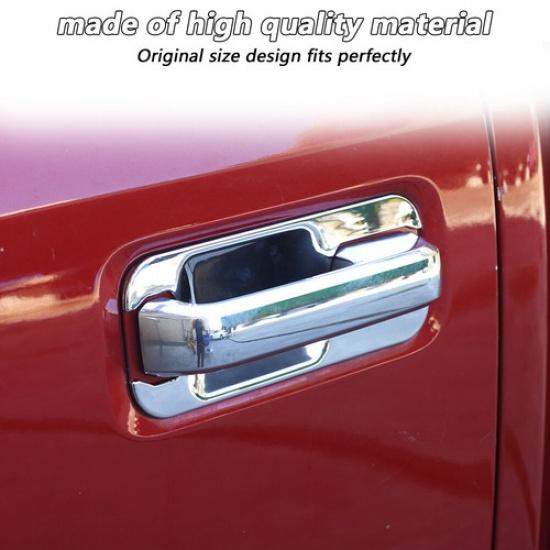 Chrome Exterior Door Handle Shell & Handle Bowl Cover Trim For Ford F150 2015-20