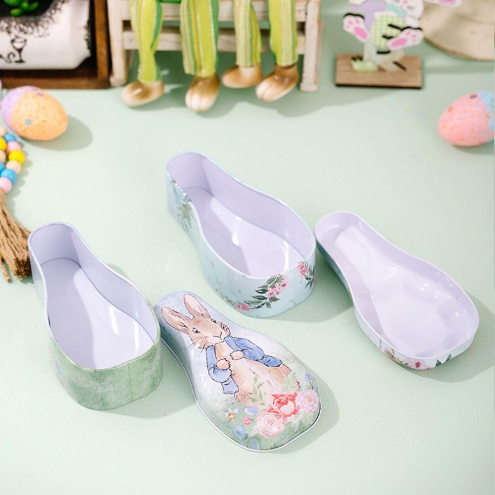 Vintage Easter Egg Tinplate Case Cartoon Tinplate Candy Box Tinplate Cookie Box  Holiday Events