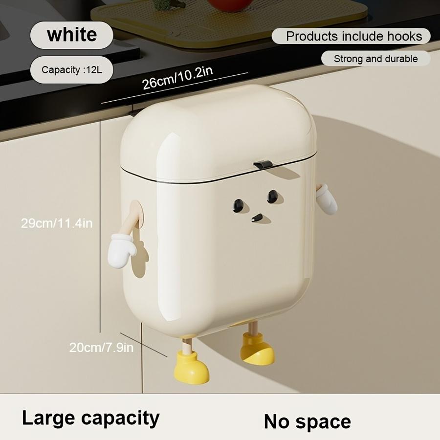 

Милый мультяшный подвесной мусорный бак, емкость 12 л/3,17 галлона, с крышкой, большой вместимости, настенный мусорный бак, не пробивающий отверстия 3.17 gallons/3.17 gallons кремовый