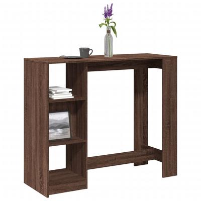 Vidaxl Bar Table with Shelf, Brown Oak, 124X46X103.5 Cm