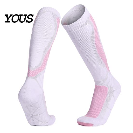 Padded Compression Socks for Skiing Cotton Ski Men Women, Winter Thermal Snowboard with Support, Protective Snow Gear Non-Slip Warm Snowboarding
