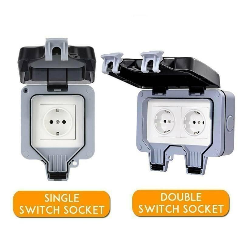 German type Outdoor Waterproof Socket Rainstorm-proof Socket British Standard Anti-leakage Charging Socket