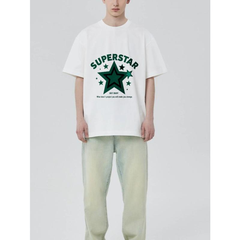 Superstar Graphic T Shirt Black Star Print And Text Casual Wear For Men And Women