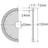 Robtex Diamond Wheel (Dry Type) Cutting King Wave Type 152mm WA150