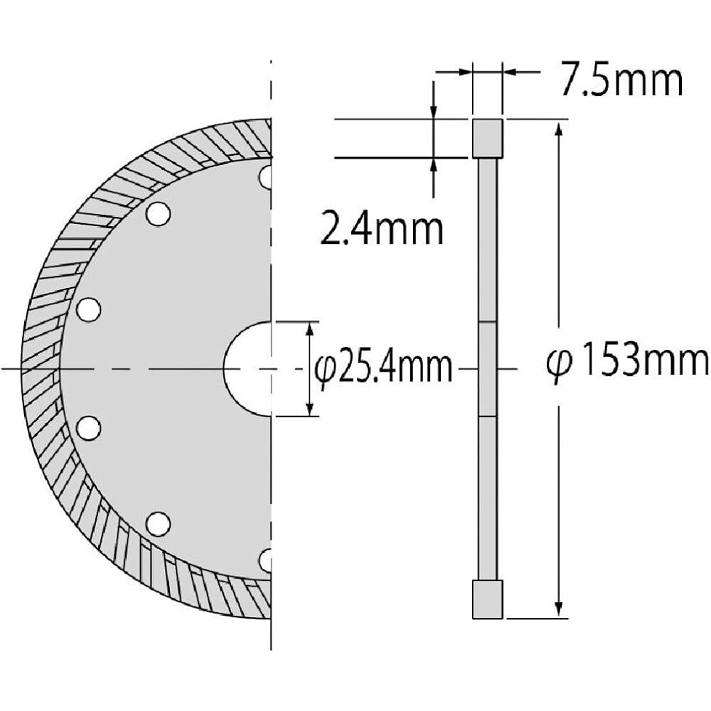 Robtex Diamond Wheel (Dry Type) Cutting King Wave Type 152mm WA150