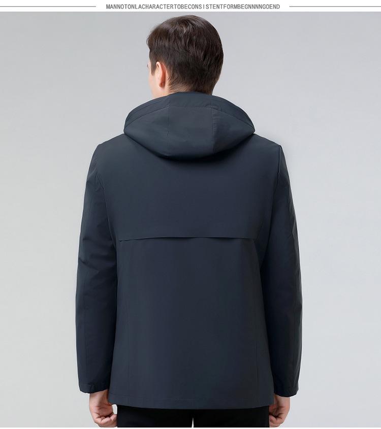 2024 Men's High-End Autumn Winter Hooded Down Jacket - Windproof, Warm, Casual Top for Middle-Aged