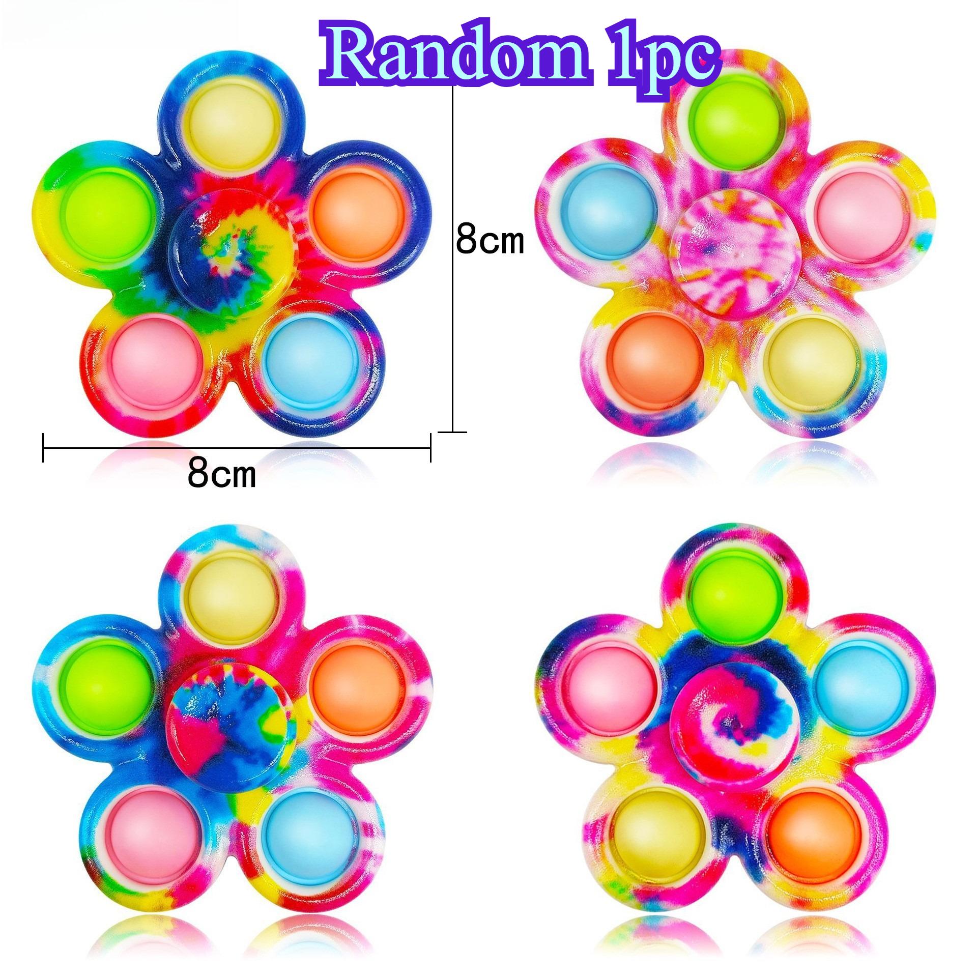 

Playful Tie Dye Simple Fidgeting Spinner Finger Push Bubble Hand Spinner For Stress Stress Ease Sensory Party Favor For Kids