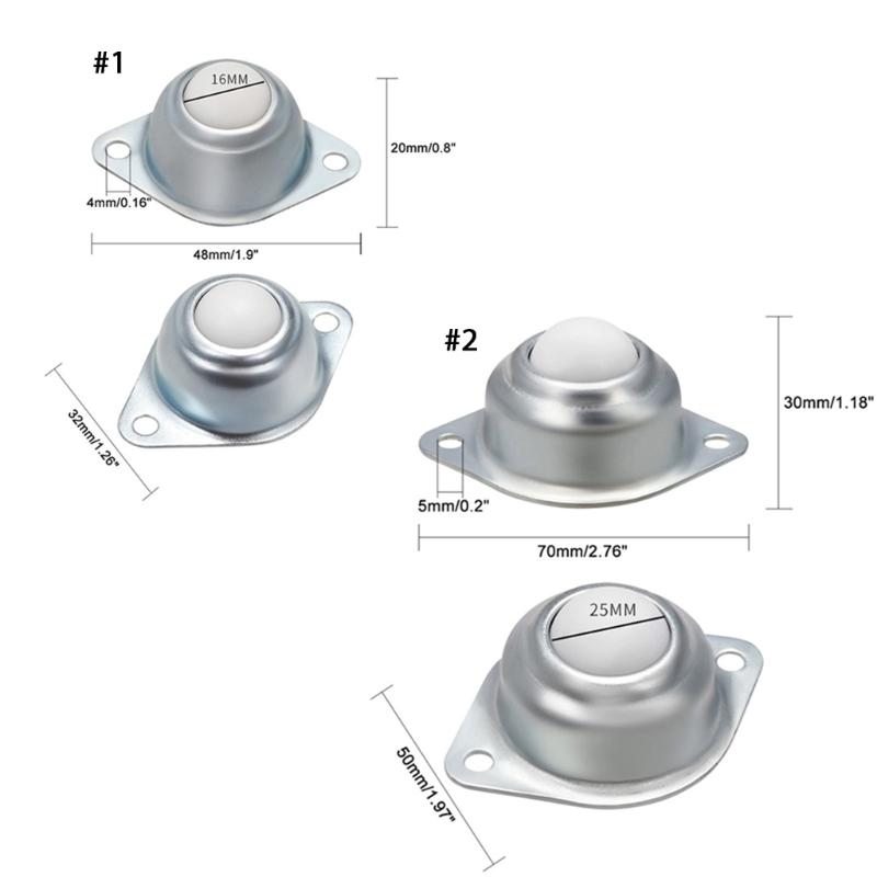 4PCS Mini Swivel Caster 360° Rotatable Round Ball Pulley Storage Box Roller for Furniture, Storage Boxes, Cabinet, Trash