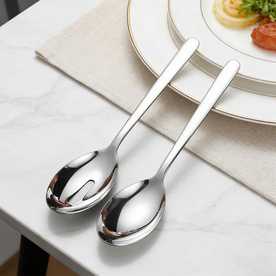 Stainless Steel Serving Spoon Elegant Buffet Utensil Heavy-Duty Slotted Spoon for Serving Commercial Grade Restaurant Kitchen Scoop