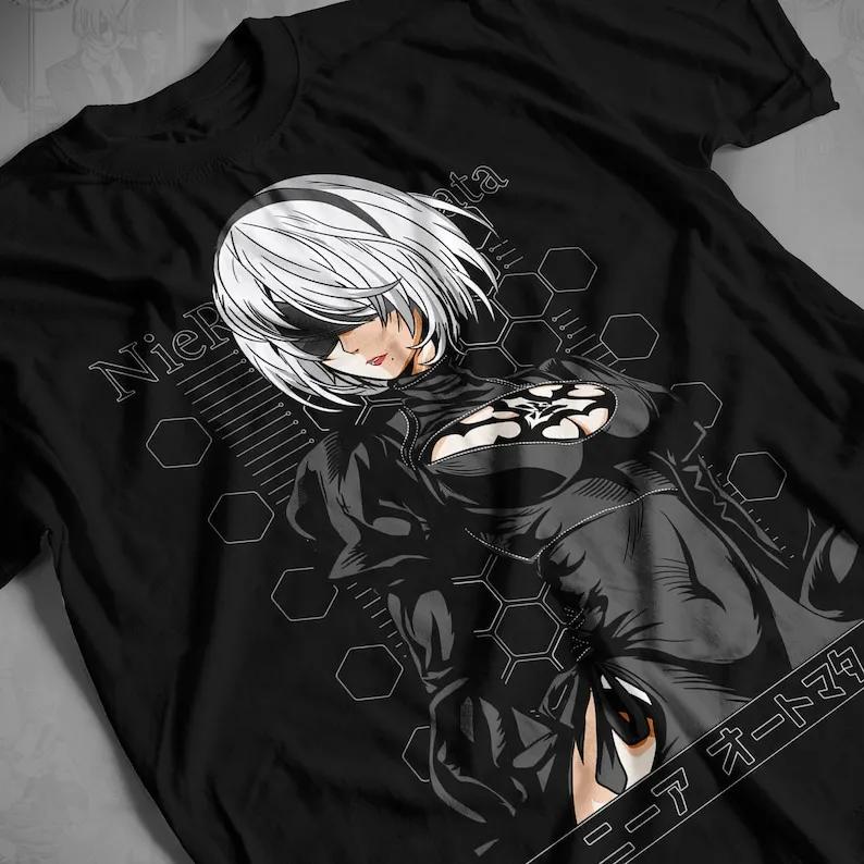 2B Sexy Nier Shirt, Nier Shirt, Anime tshirt - Men s Summer Cotton Graphic Tee S разноцветный