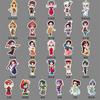 56 Creative Stickers of 56 Ethnic Groups In Chinese Style Traditional Ethnic Minority Clothing Girl Hand Tent Guka Stickers