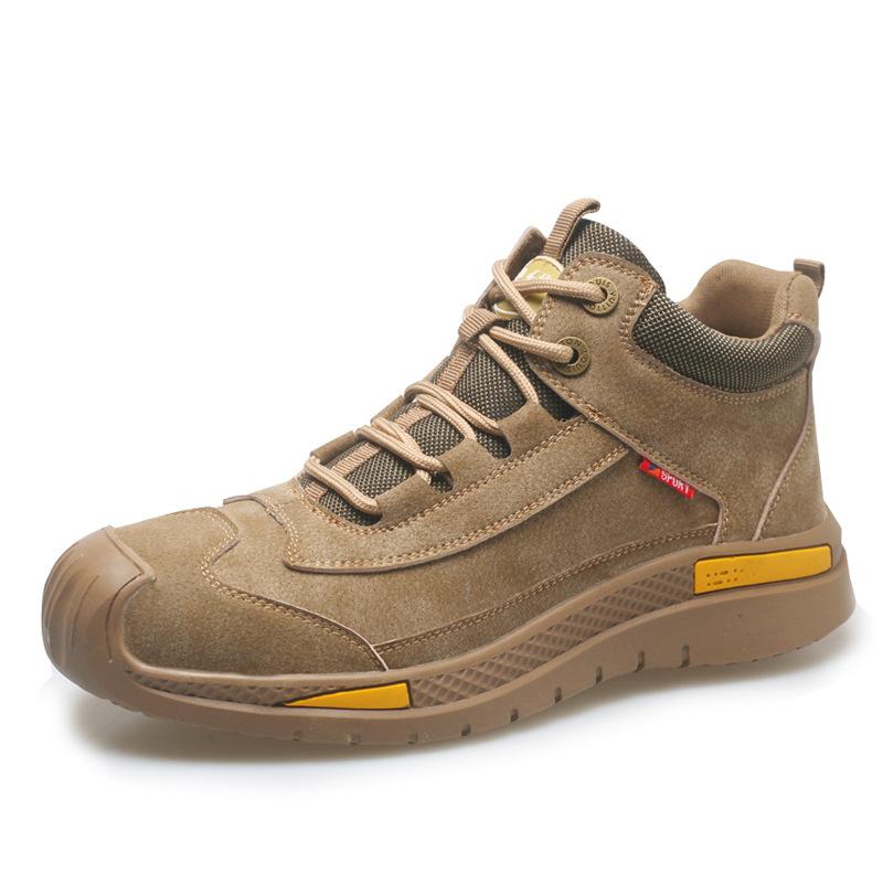 

Work Shoes Safety Shoes Anti-smash Steel Toe Safety Boots Anti-puncture Working Boots Wear-resistant Slip-Resistant Breathable 46 хакі