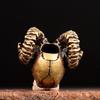 Goat Horn Skull Head Brass Knife Beads DIY Keychain Accessories Woven Lanyard Pendants Jewelry Punk Bracelets Charms
