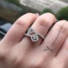 Luxury Micro Paved Line Cubic Zirconia Ring Geometric Shape Opening Jewelry for Women Anniversary Gift for Wife Wholesale