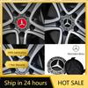 WROIR1 For Mercedes Benz 4 Pieces/Set 75mm For Mercedes Benz AMG W203 W206 W220 W205 W211 W212 Car Wheel Center Hub Caps Benz Emblem Ti