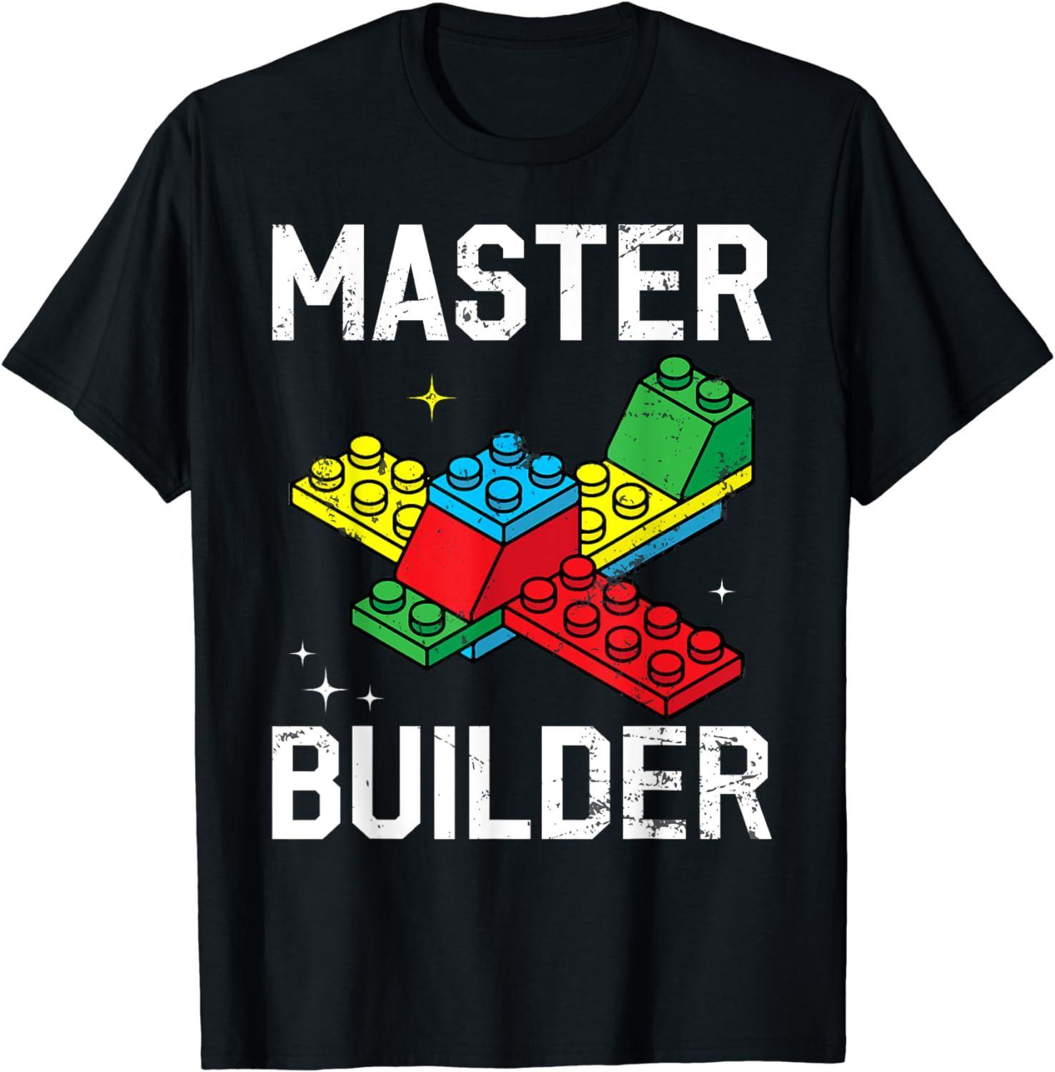 2025 new model Master Builder Building Blocks Brick Builder TShirt Funny Clothes s Shirts for Unisex Graphic T Shirts S