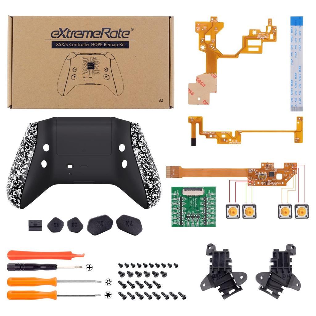 Kit di Rimappatura Programmabile eXtremeRate per Xbox Series Scheda di Aggiornamento per Controller Xbox Core con Pulsanti Laterali e Posteriori Riprogettati Controller X/S,