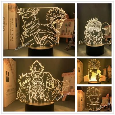 Anime Jujutsu Kaisen Night Light Fushiguro Megumi Figure Colors Changing Bedside Lamp Gift for Jujutsu Kaisen Fans