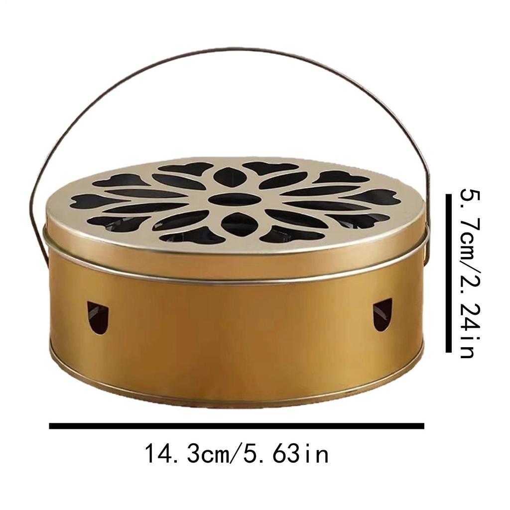 Coil Holder Stainless Steel Portable Box With Lid Handle Incense Stand For Indoor Outdoor Camping Garden Home Patio Picnic