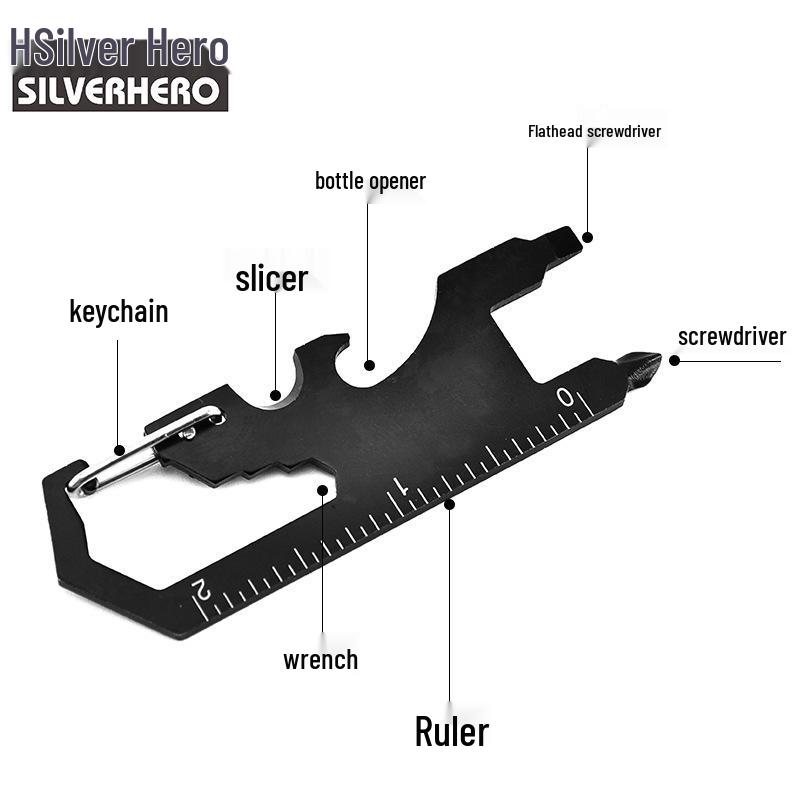 Портативный многофункциональный инструмент: Брелок-открывалка для бутылок, отвертка, линейка, гаджет для улицы