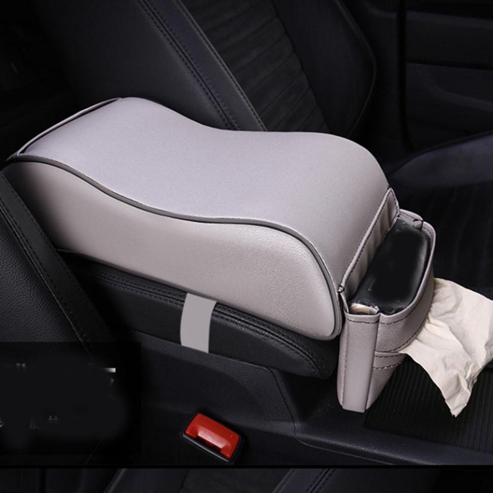 Leather Auto Protection Cushion with Pocket Arm Rest Protector Mat Car Armrest Pad  Central Console