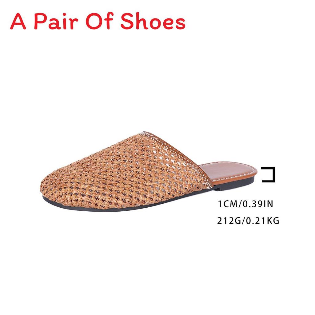 Womens Summer Open Toe Knit Mesh Slip On Flat Shoes For Daily Comfort