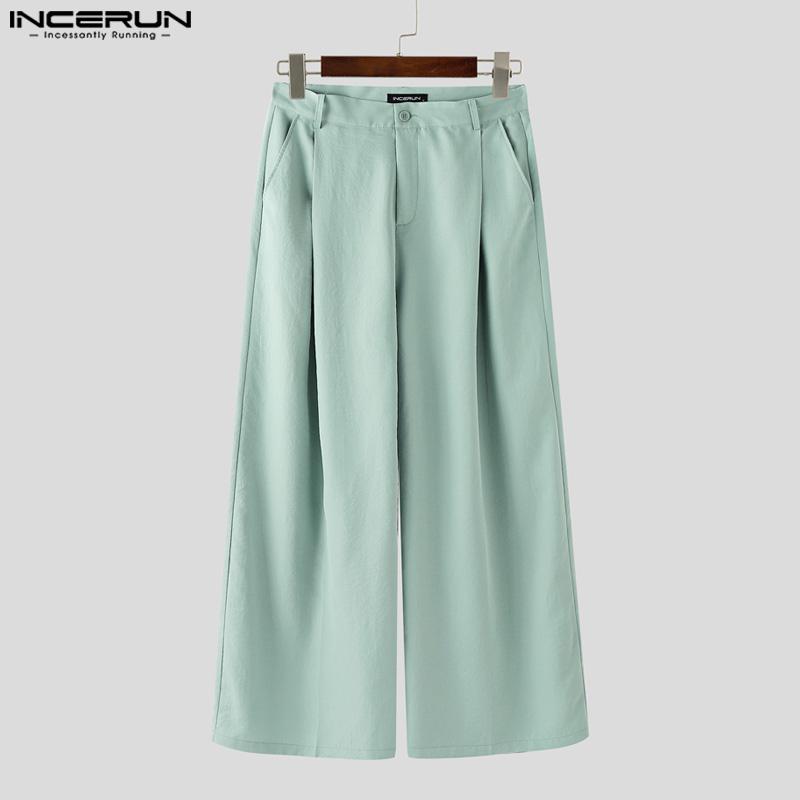 INCERUN Set da 2 PEZZI Gilet Senza Maniche Slim da Uomo e Pantaloni Lunghi Dritti