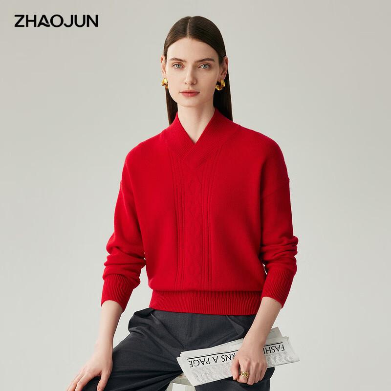 

Женский утолщенный свитер с V-образным вырезом из 100% кашемира L