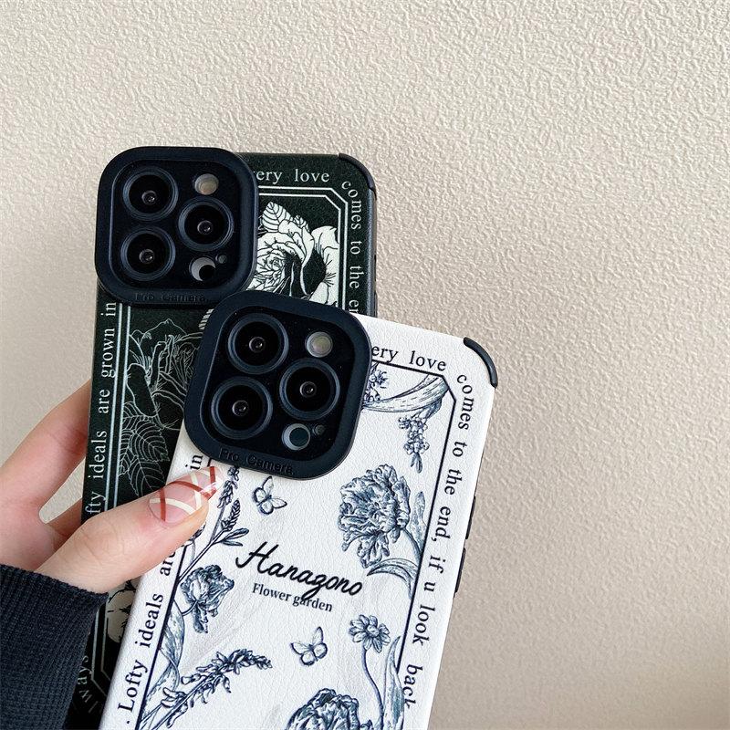 Cheap Black and White Rose Phone Case for iPhone 11 12 13 14 15 Pro Max