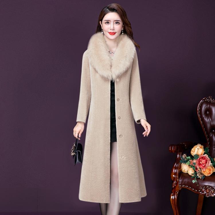Modischer Winter-Langwollmantel für Mütter, elegante Damen-Overcoat-Jacke