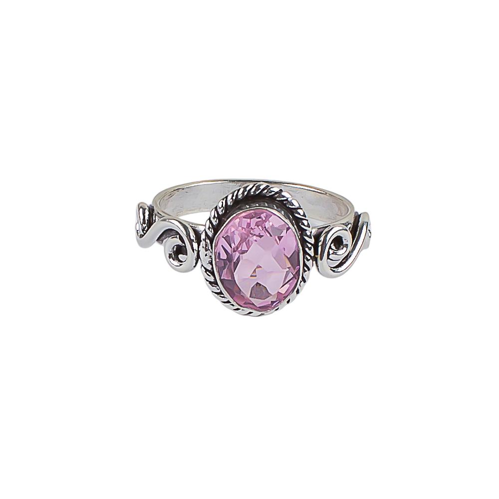 Morganite Gemstone 925 Sterling Silver Jewelry Handcrafted Unisex Ring For Gift RR-14-10