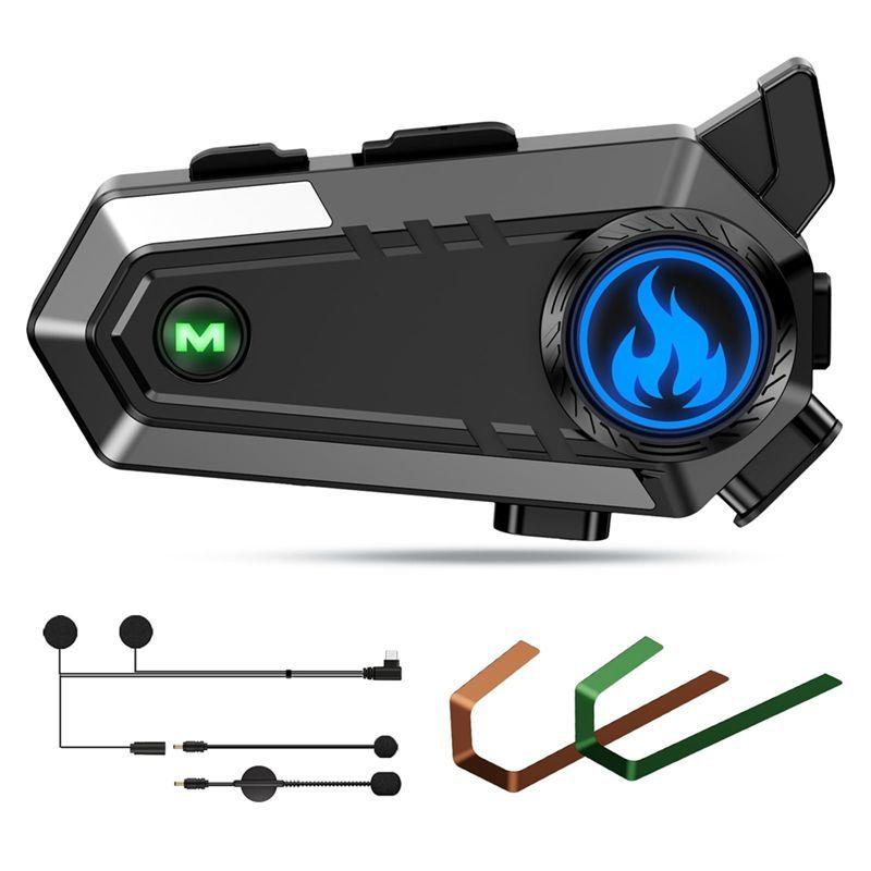 Authentic C9 Motorcycle Helmet Bluetooth Kit With 2 Type Mics For Intercom, Hands-Free Calls, And Music, Waterproof And Noise Re