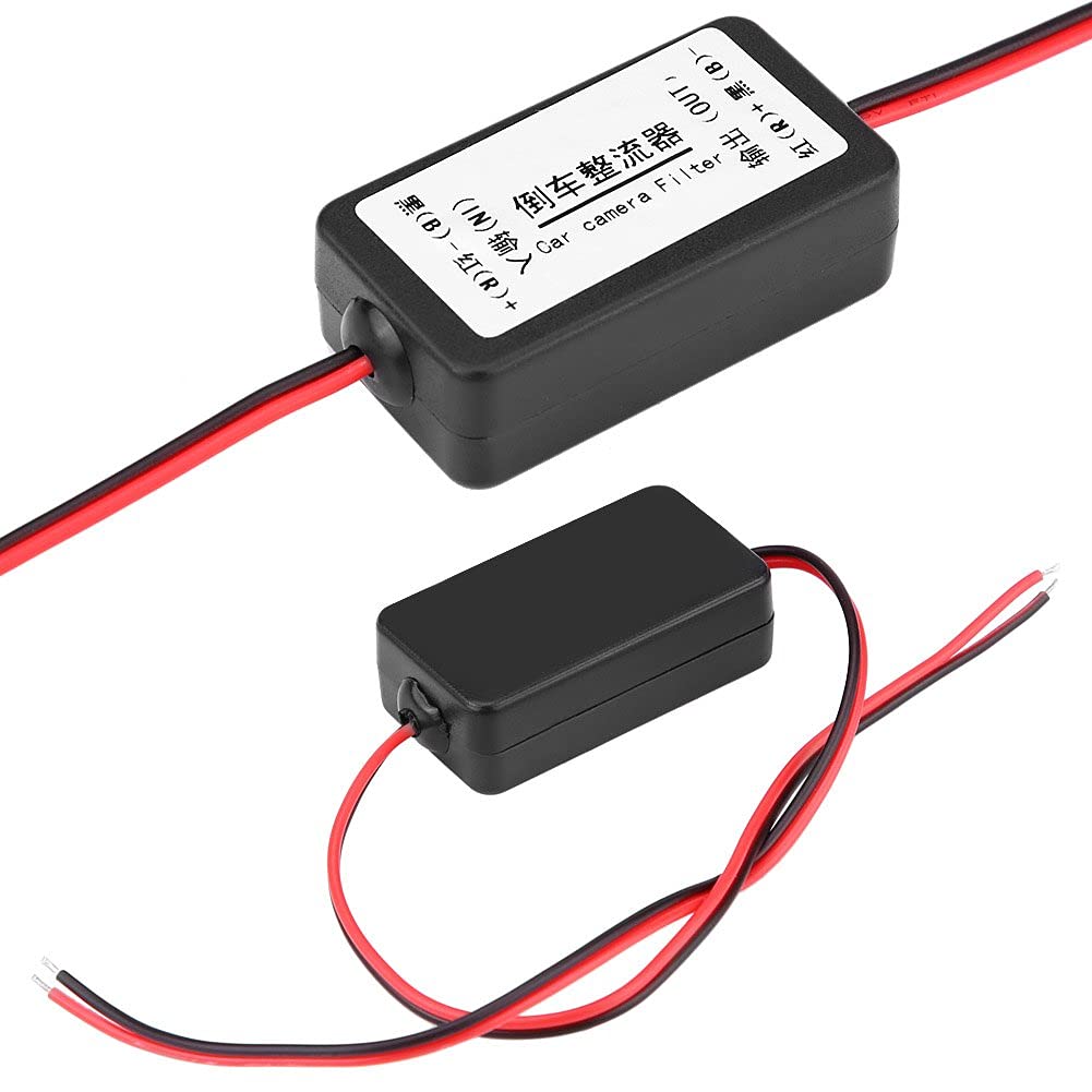Power Relay Condenser Filter Power Filter Rectifier DC Power Relay Condenser for Car Rearview Mirror Camera Black