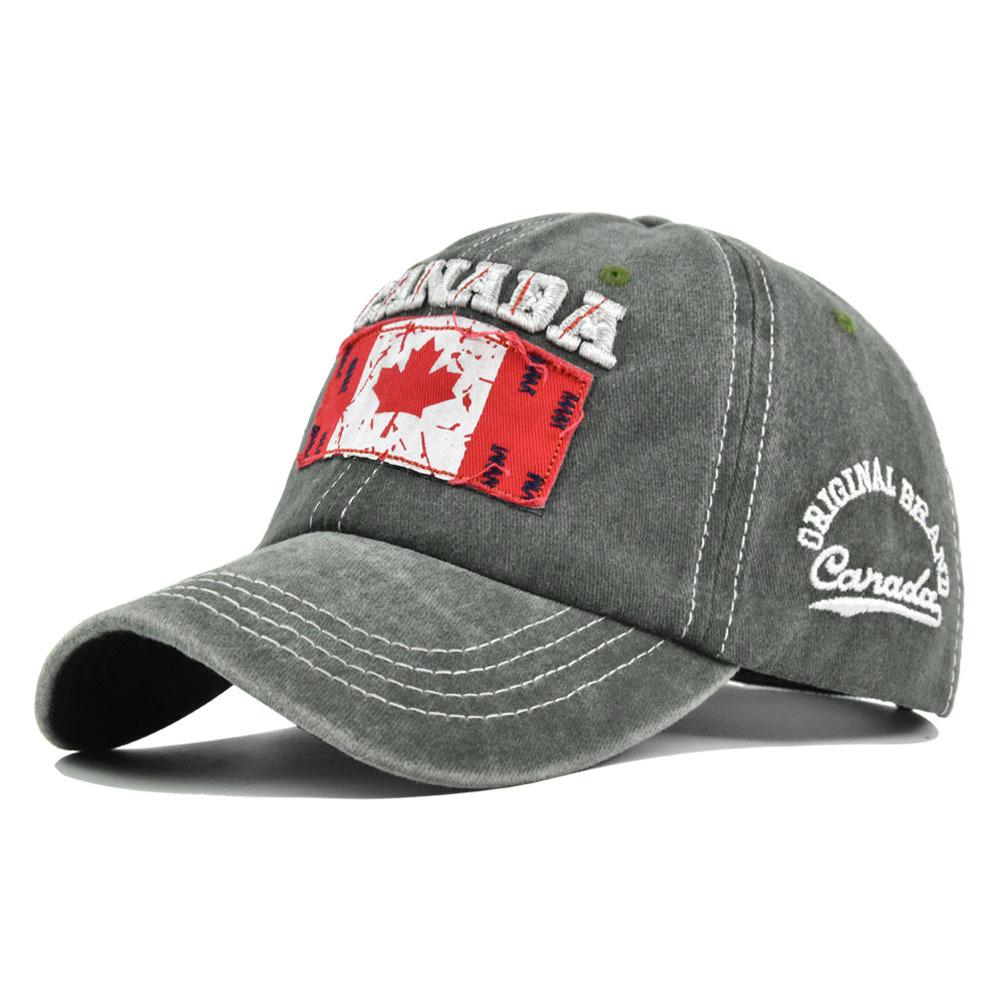 

Baseball Retro Cap Maple Leaf Embroidered Duckbill Cap Made Old Sun Hat Cotton зелений