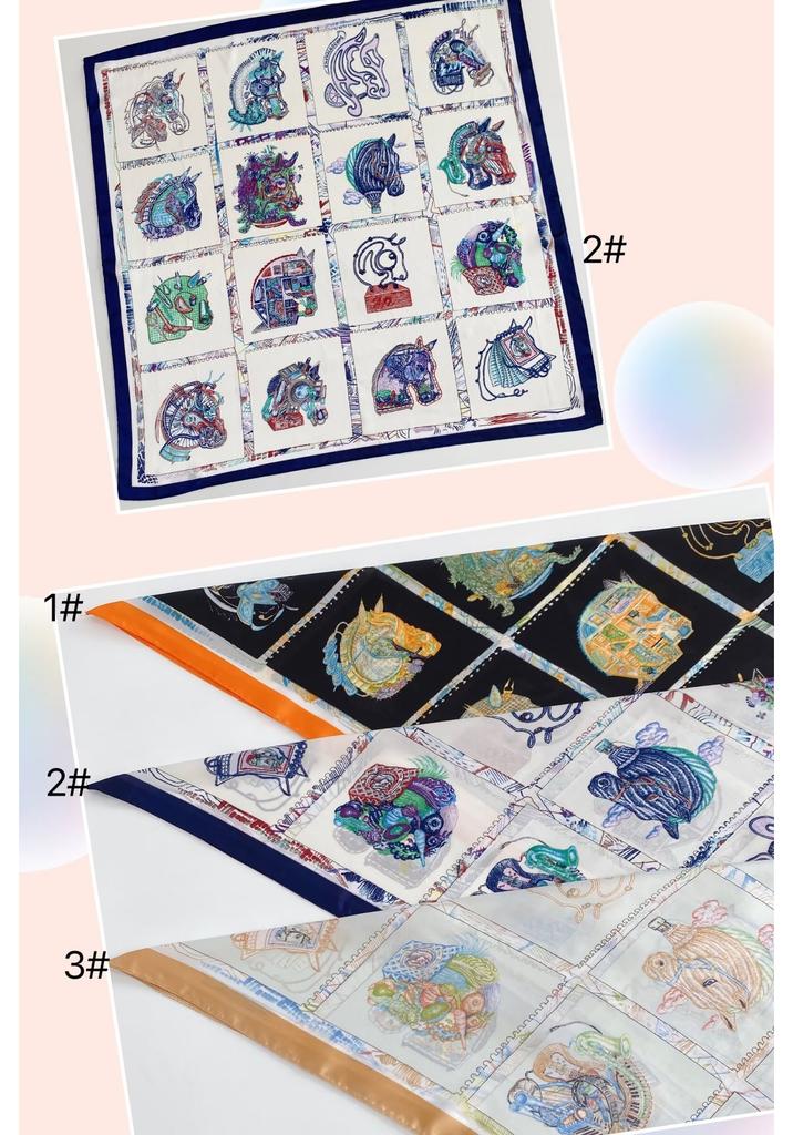 European and American silk scarves retro-printed paisley pattern 71 square scarf bag head versatile scarf